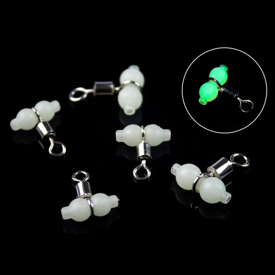 

30pcs Luminous Cross Line Rolling Fishing Swivel 3 Way Fishing Line Connector Swivel Size L S Swivel Fishing Hook