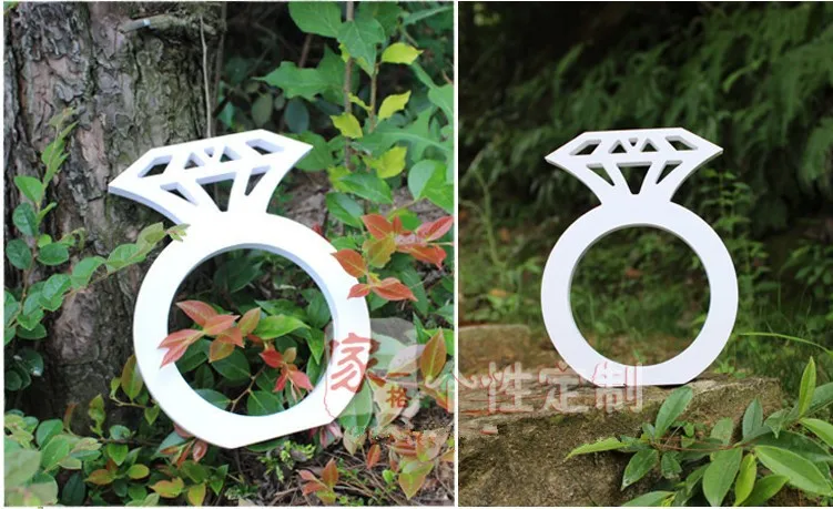 Товар Превосходное свадебное украшение белый алмаз большого размера кольцо реквизит письма с приглашениями на свадьбу реквизит для свадеб