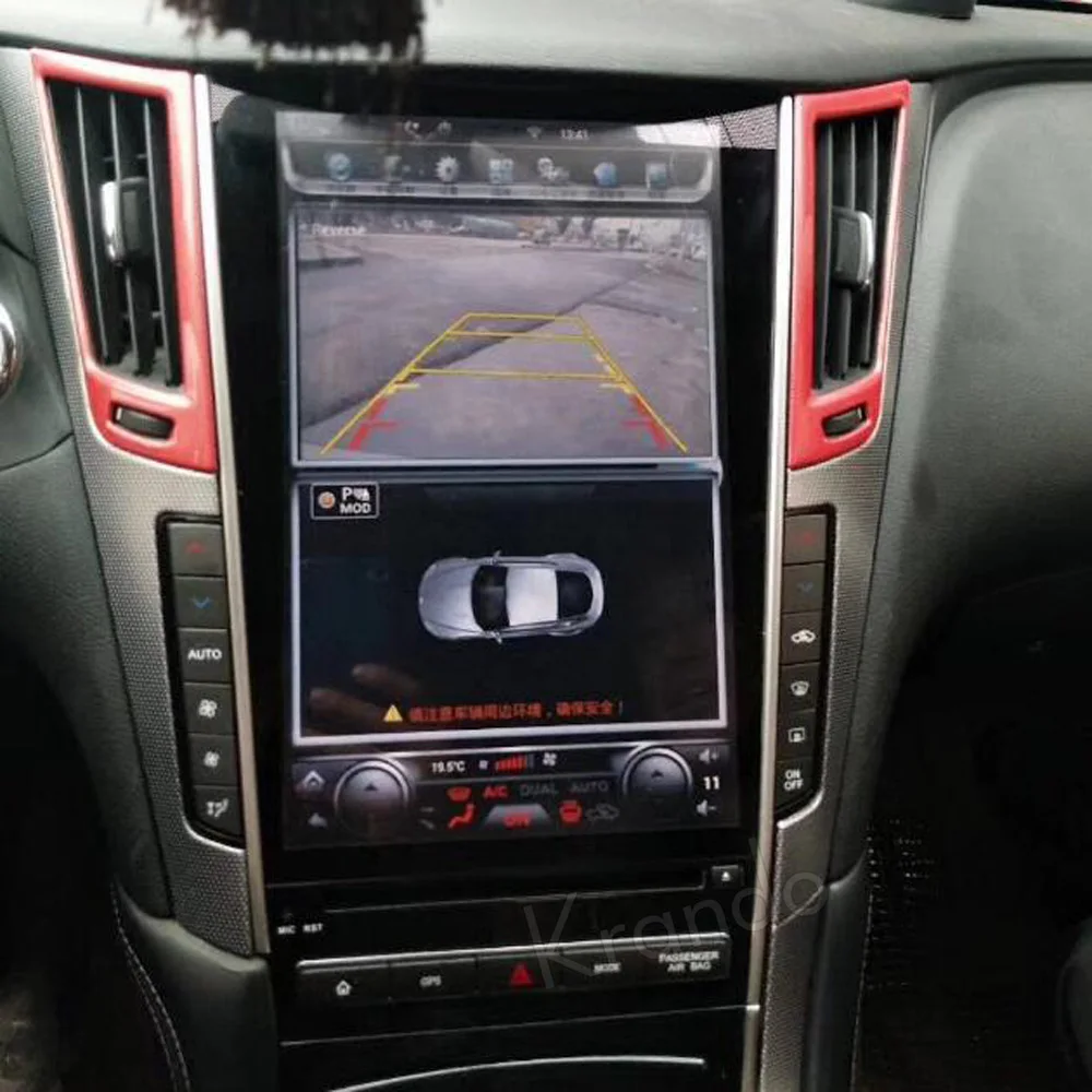 Best Krando Android 8.1 12.1" Tesla Vertical screen car audio radio player for Infiniti Q50 Q50L gps navigation multimedia system BT 3