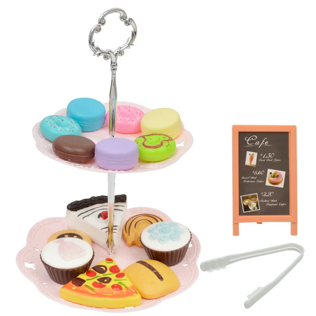 Simulation Mini Macaron Dessert Tower Shop Pretend Play Set Educational Toy Giftd Play Toy Accessories M0522