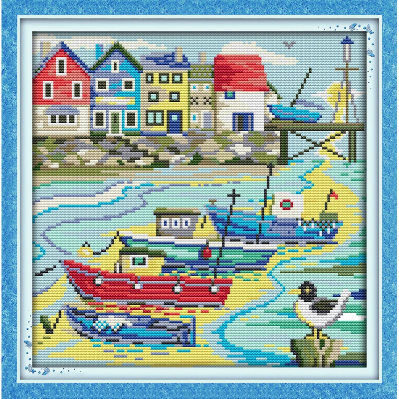

Everlasting love Love harbor Ecological chinese cotton Cross Stitch 11CT stamped product DIY gift new year decorations for home