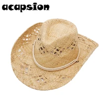 Западные Ковбойские шляпы мужские соломенные солнцезащитный козырек женские ковбой, девушка-ковбой костюм Западная летняя шляпа от солнца для мужчин Chapeu Sombreros A034