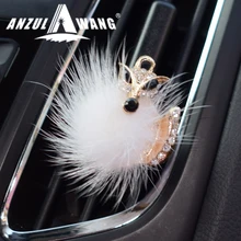 

ANZULWANG Long Hair Fox Car Air Conditioning Perfume Car Interior Air Freshener Artificial Crystal Car Air Export Perfume