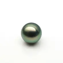 Блестящие круглый зеленый ЮЖНОГО МОРЯ Tahitian культивированный свободные перла неразбуренные 10,85 мм