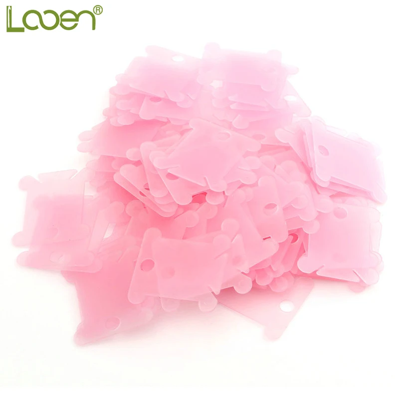 

Looen 100Pcs Plastic Embroidery Floss Craft Thread Bobbins for Storage Holder Cross Stitch Sewing Winding stitch wound board