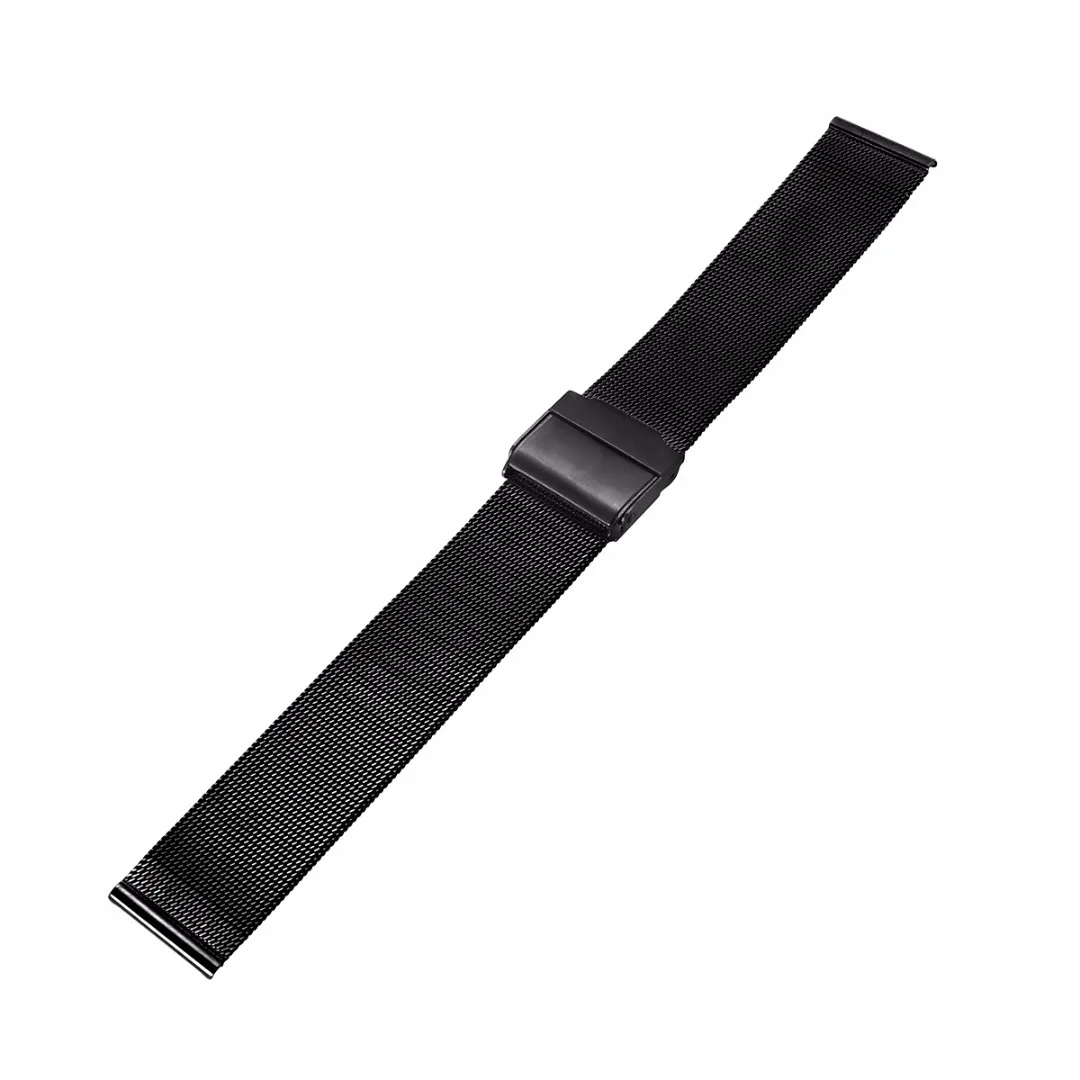 Shellhard 4 Colors Stainless Steel Mesh Wristband Band Buckle Luxury Mesh Watch Strap 12mm-22mm For Replacement WatchBand