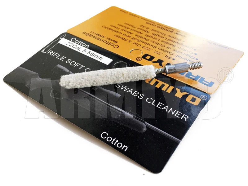 Armiyo Cotton.22Cal.22/.270cal Rifle Bore Cleaning Swabs Gun Barrel Cleaner Hunting Accessories Screw Thread Size M4 8-32