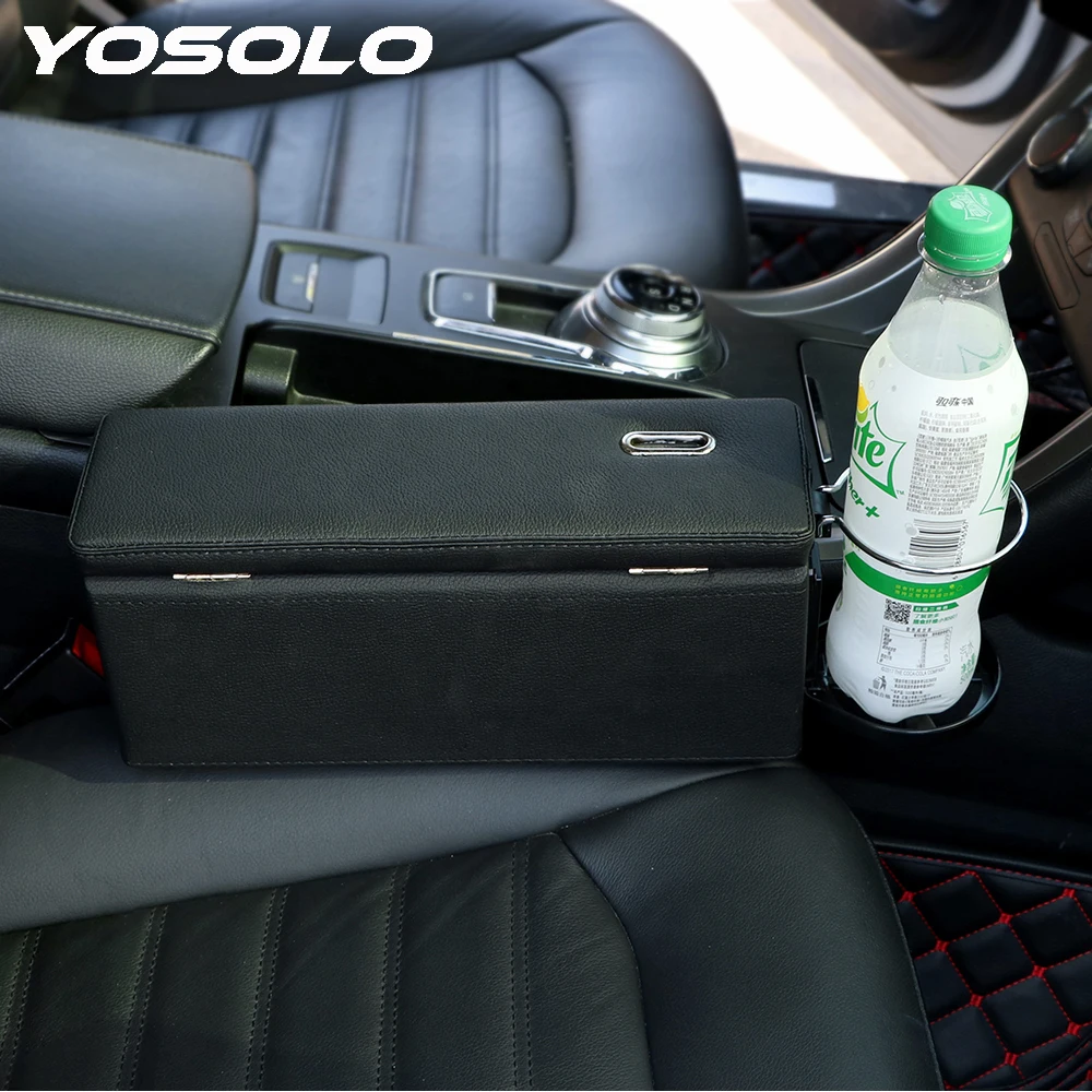 

YOSOLO Car Seat Crevice Storage Box Auto Seat Organizer Stowing Tidying Universal Phone Drink Cup Holder Car Styling Accessories