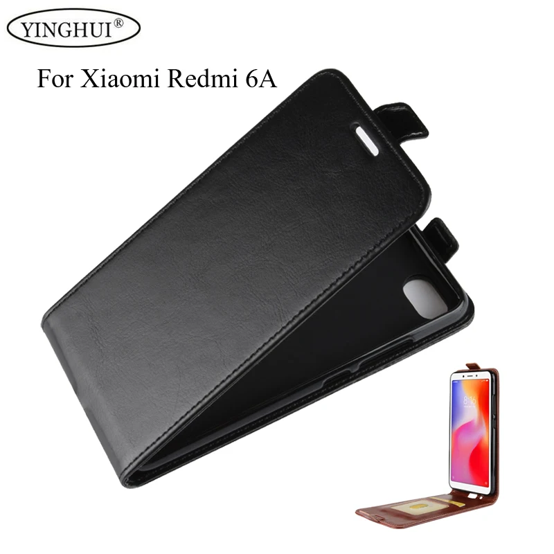 

For Xiaomi Redmi 6A Case Flip Vertical PU Leather Case For Xiaomi Redmi 6A Cover Card Slot Magnetic Protective Phone Bag