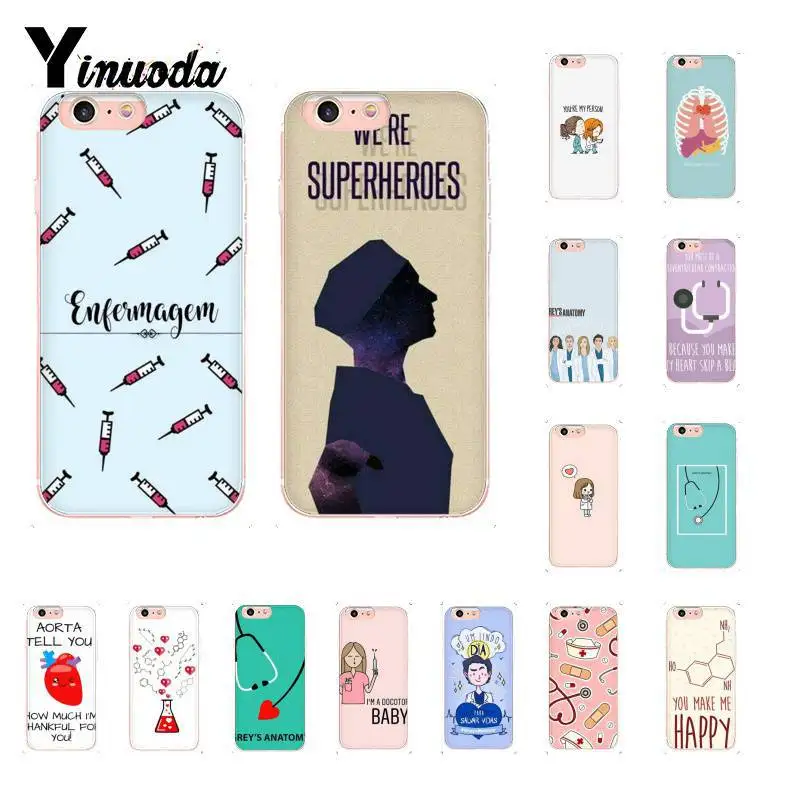 

Yinuoda Nurse Medical Medicine Health Heart TPU Soft Phone Case for iPhone8 7 6 6S Plus X XS MAX 5 5S SE XR 10 11 11pro 11promax