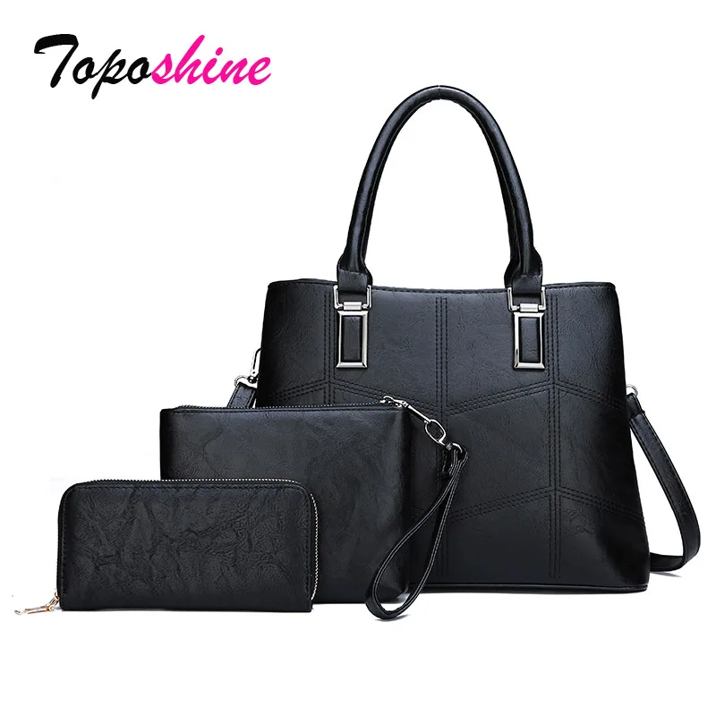 

Toposhine Simple Splicing Three-Piece Composite Bag Ladies Handbag New Fashion High Quality Casual Wild Shoulder Messenger Bag