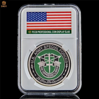 

US Military Beret De Oppresso Liber Special Forces Bronze Challenge Souvenir Coin Collection W/PCCB Protection Box