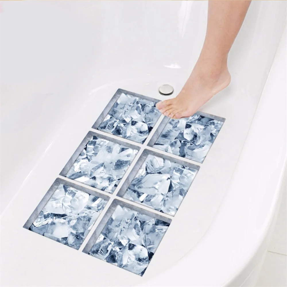 Yanqiao 5.9x5.9" 3D Bathtub Safety Sticker Bath Treads Anti Slip
