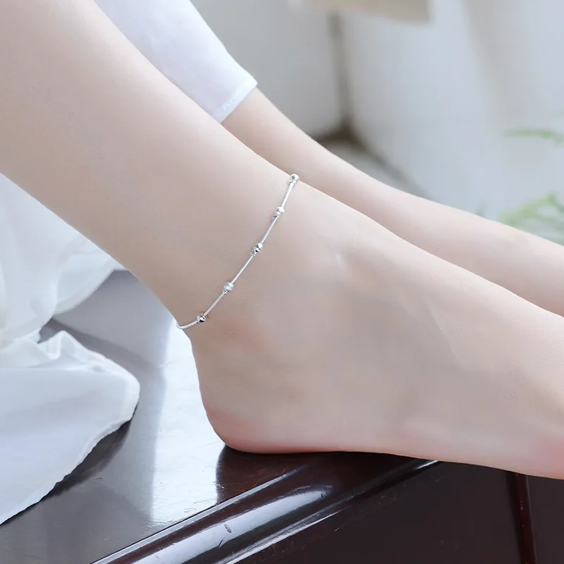 LUKENI Wholesale Trendy Silver Bracelets Women Party Accessories Female Fashion 925 Sterling Silver Anklets Girl Christmas Gift LUKENI Wholesale Trendy Silver Bracelets Women Party Accessories Female Fashion 925 Sterling Silver Anklets Girl Christmas Gift