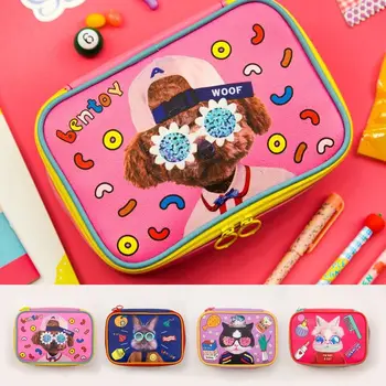 

Black Red Rabbit Cat Teddy Animal Cute Funny Prints Cosmetic Cases Large Capacity Girls Candy Cosmetic Bag Daily Travel Wish Bag