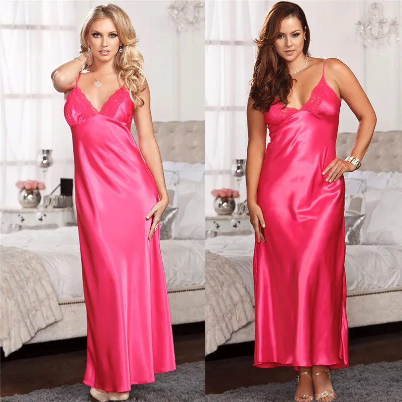 Брендовые новые высококачественные женские длинные кружевные ночные рубашки с g-образными чашечками, женское сексуальное ночное белье, ночная рубашка - Цвет: Розовый
