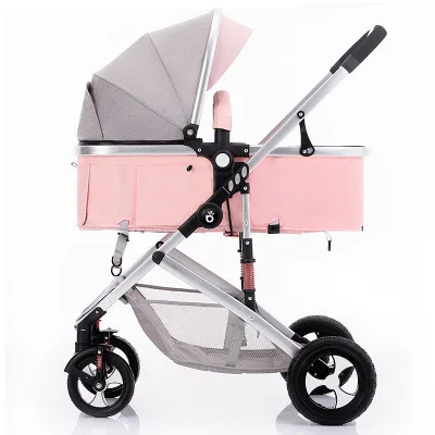 7,8 Роскошная 3 в 1 детская коляска с высоким пейзажем, детская коляска с большим пространством для 0-36 месяцев, детское автокресло - Цвет: Pink