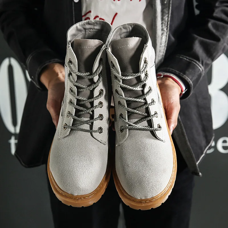 

REETENE Hot Sale Spring Autumn Boots Men High Quality Breathable Safety Shoes Men Lace Up Casual Round Toe Botas Hombre