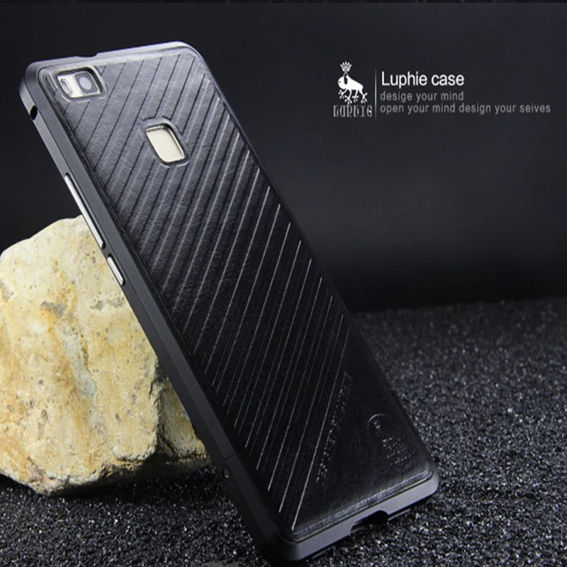 bilder für LUPHIE Für Huawei P9 Lite Fall Metall Aluminium Feld-stoßfall Für Huawei Ascend G9 Zurück Leder Aufkleber 5,2 zoll bilder für LUPHIE Für Huawei P9 Lite Fall Metall Aluminium Feld-stoßfall Für Huawei Ascend G9 Zurück Leder Aufkleber 5,2 zoll