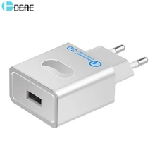 Быстрое зарядное устройство DCAE QC 3,0 18 Вт USB зарядное устройство для iphone X 7 8 ipad samsung S8 S9 huawei Xiaomi быстрое зарядное устройство QC3.0 EU Plug