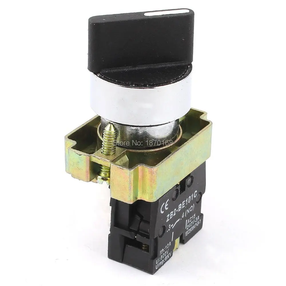 

22 mm XB2-BD21 NO SPST 2 posisi dipertahankan Rotary saklar pemilih, 600 V 10A