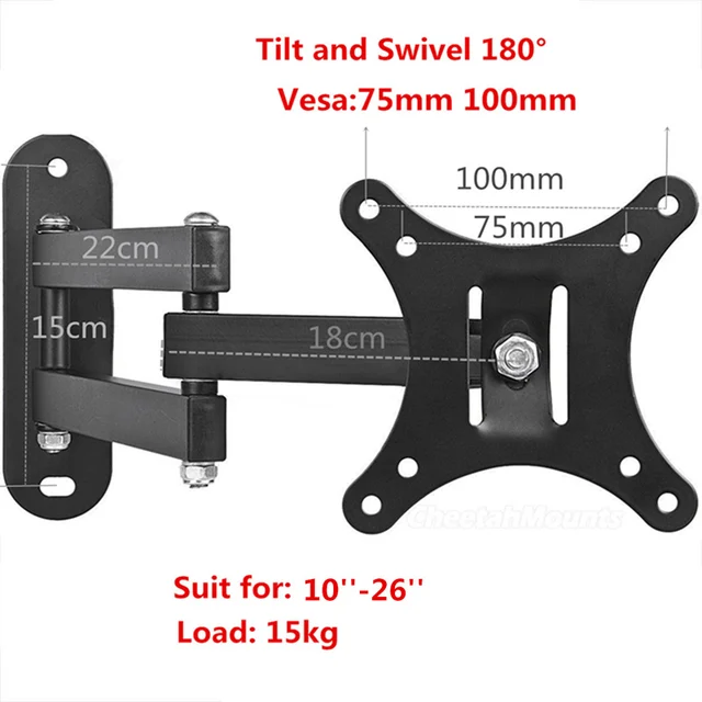LEORY 10-26 LCD LED TV PC Monitor Wall Mount Bracket Corner Tilt Swivel Holder VESA 75 100 For LG For Samsung Plasma
