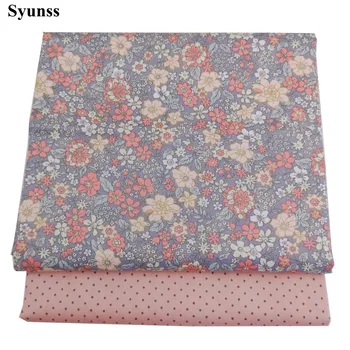 

Syunss Diy Patchwork Cloth For Quilting Baby Cribs Cushions Dress Sewing Tissus Floral Dot Printed Twill Cotton Fabric Tecido