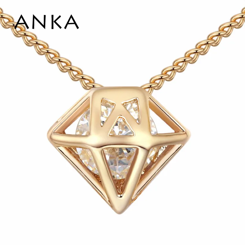 

ANKA luxury hollow star-shaped pendant necklace with a brilliant zircon stone necklace gold color women fine jewelry gift 125551