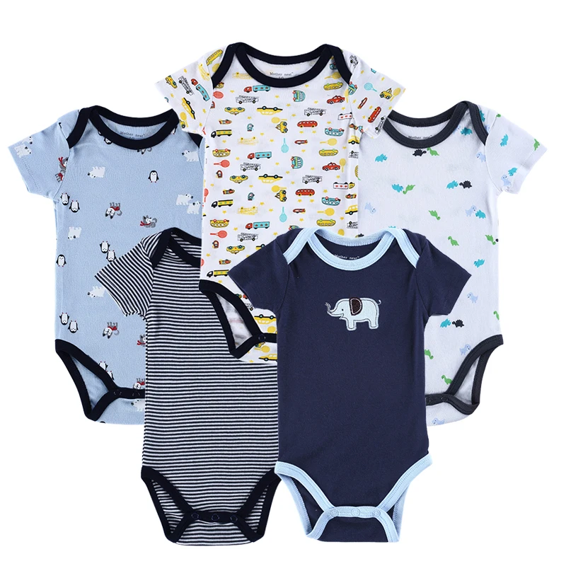 Новый 2015 новорожденных Baby Boy Весна Одежда наборы 100% хлопок 5PCS / LOT Младенцы