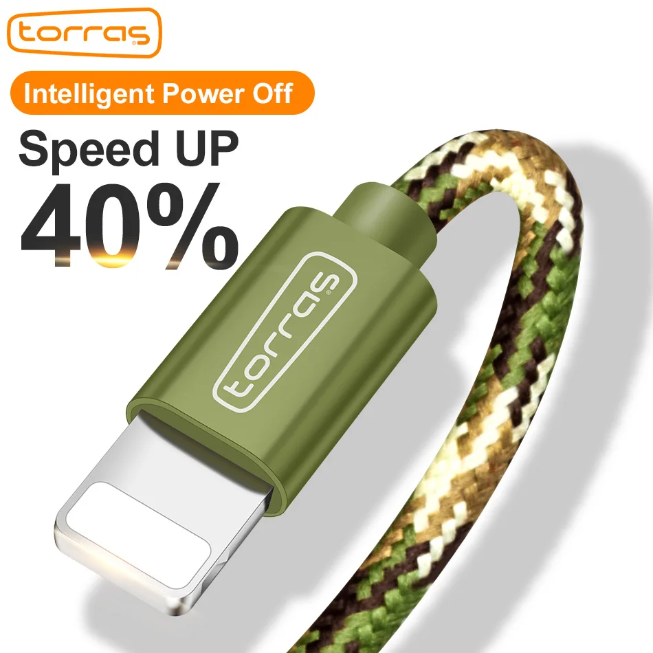 TORRAS USB кабель для iPhone 8 6 6S 7 Plus 5 5S SE X В в 2A Быстрая зарядка iPad телефонный нейлоновый