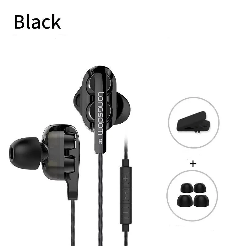 

Langsdom D4C In-Ear Earbuds Dual Driver Earphones Noise Isolating earphones with Built-in Volume Control Hi-Fi Stereo Headsets