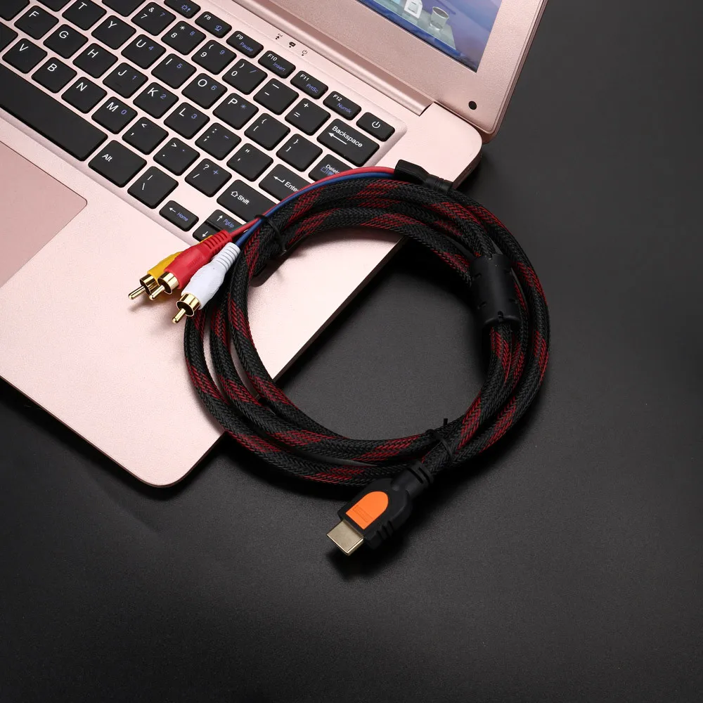 5 футов 1080 P HDTV HDMI штекер на 3 RCA Аудио Видео AV адаптер для кабельного шнура ТВ HD tv DVD p