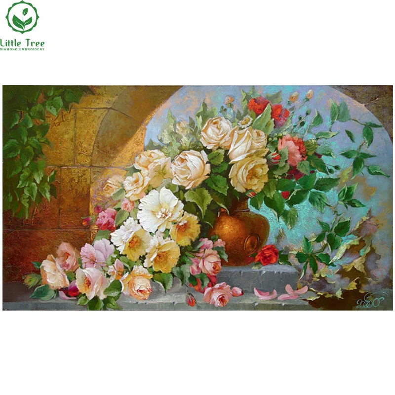 

Little Tree 3d Crystal Diamond Painting Beautiful Flower in Vase Oil Pianted Embroidery DIY Counted Paint By Number Kits