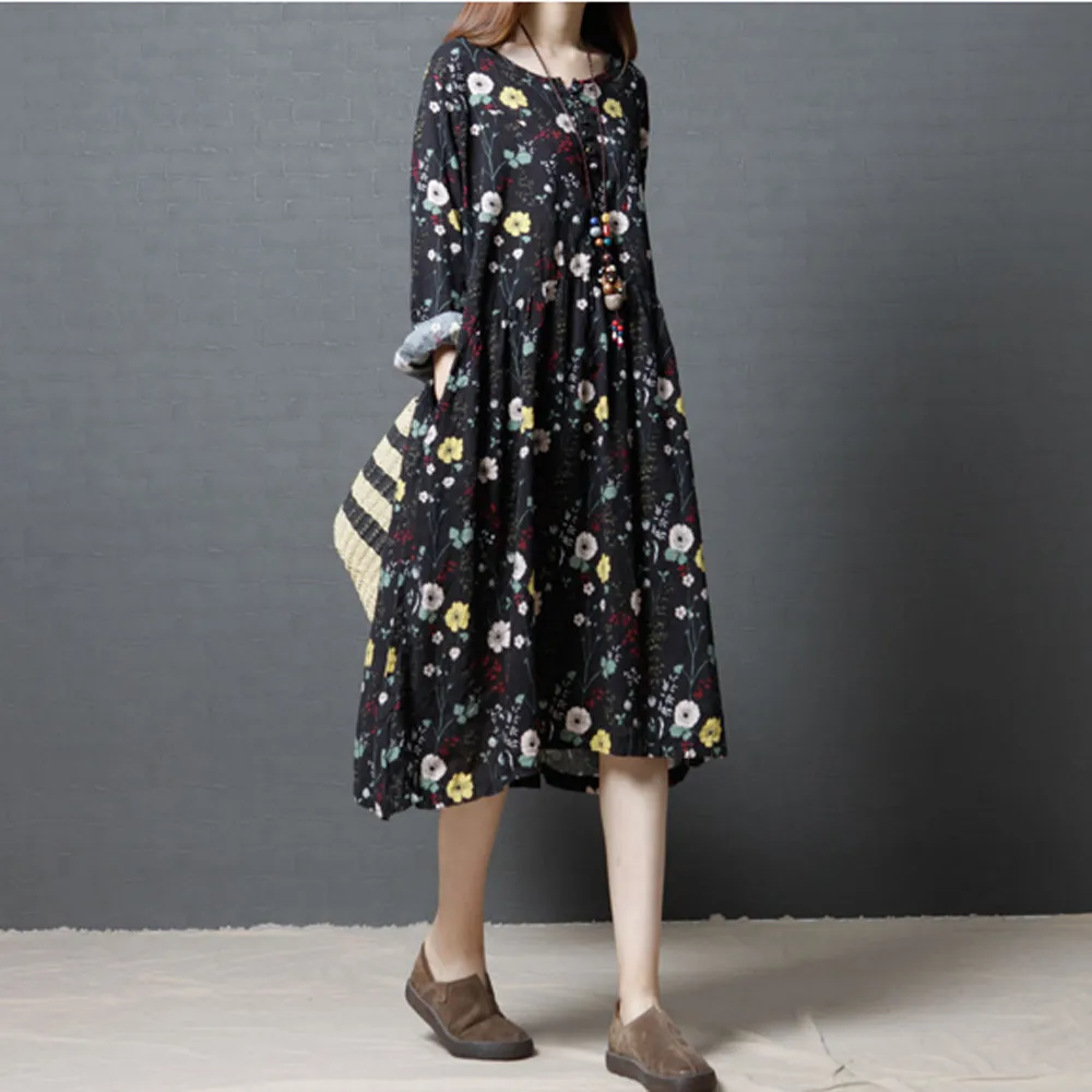 2019 женское платье vestidos mujer модное элегантное с длинным рукавом и круглым вырезом