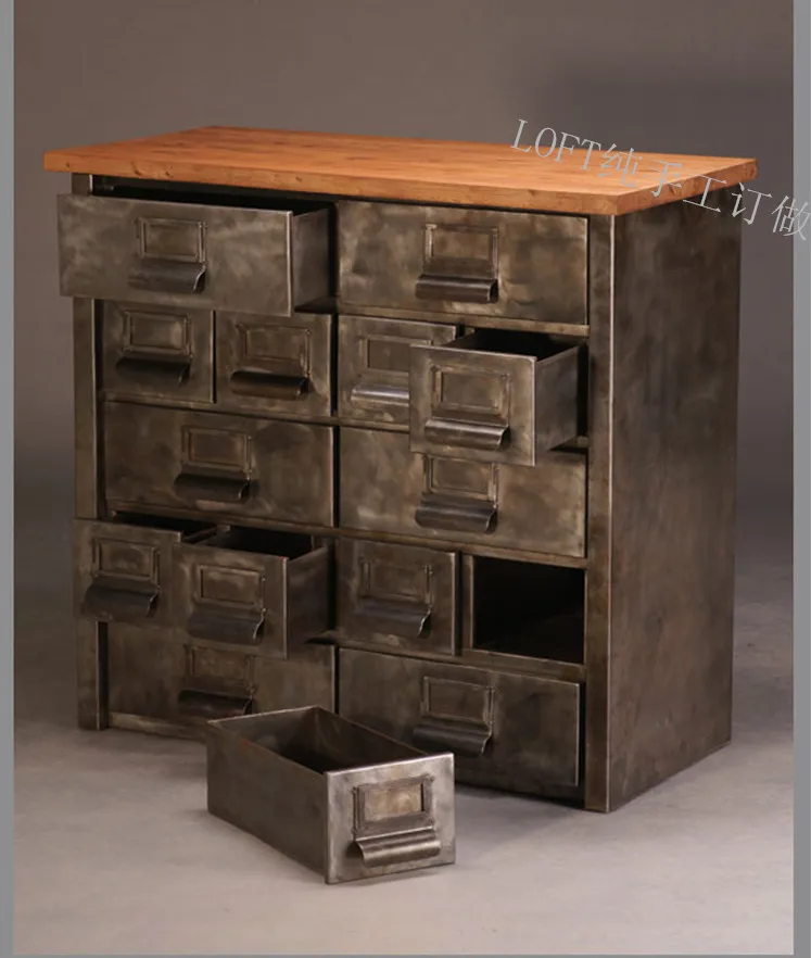 Industrial Metal Cargo Corner Cabinets Wrought Iron Cupboard