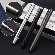 Hero h718 caneta fonte, 10k ouro nib, pistão rotativo, tinta, conversor, flexível escondido, negócios, escritório, caixa de presente