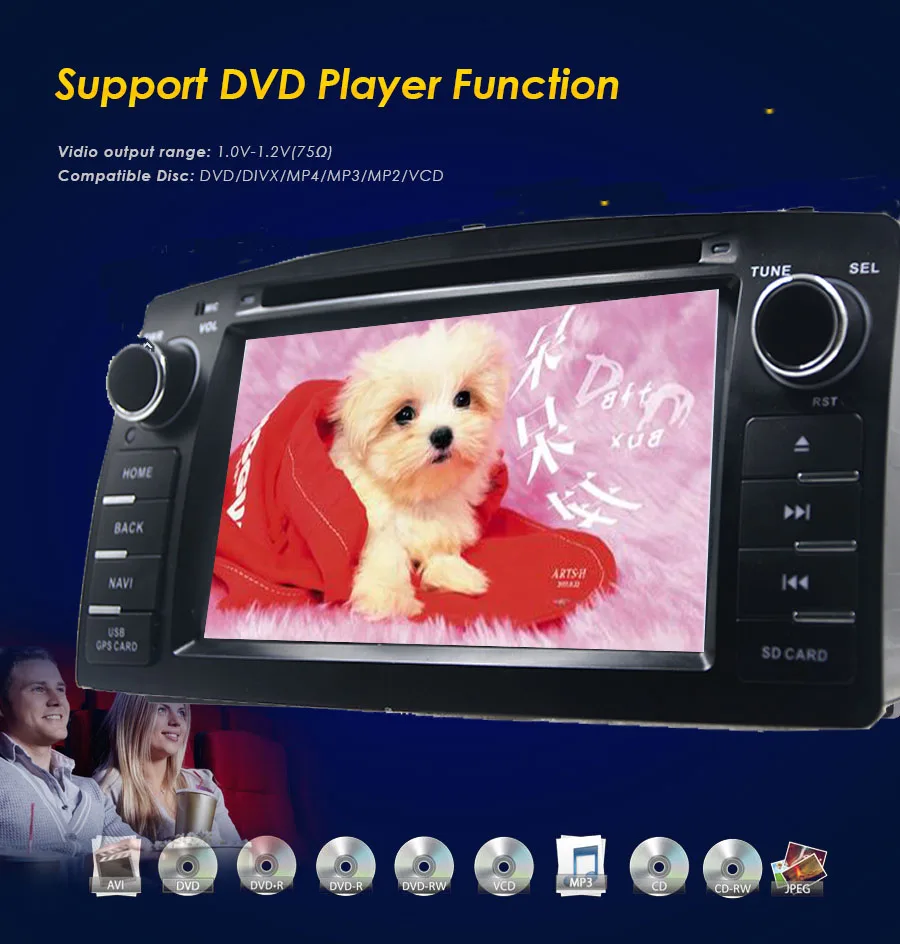 2 din android 9 0 автомобильный dvd gps для toyota corolla e120 byd f3 2003 2006 Радио с рулевым колесом wifi