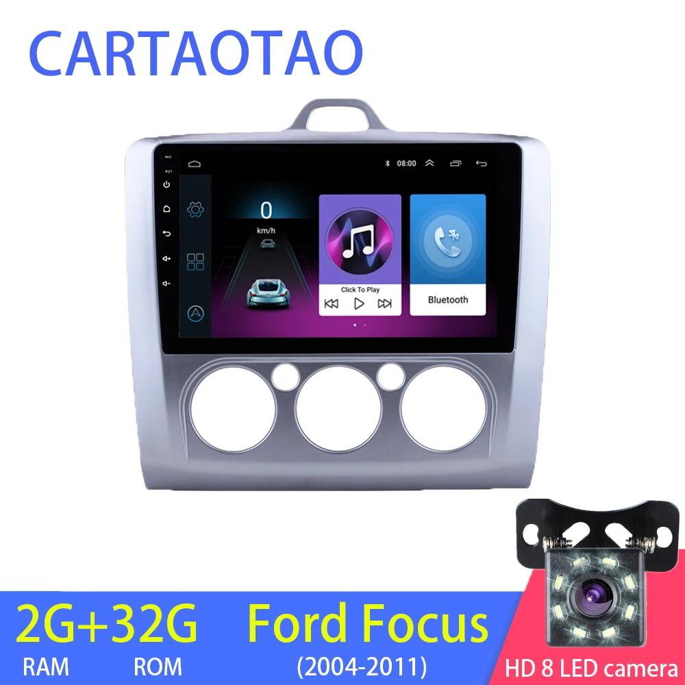 

2G+32G 2DIN Android 8.1 Car Radio Multimedia Player for Ford Focus EXI MT MK2 MK3 2004-2009 2010 2011 Stereo GPS Navigation WiFi