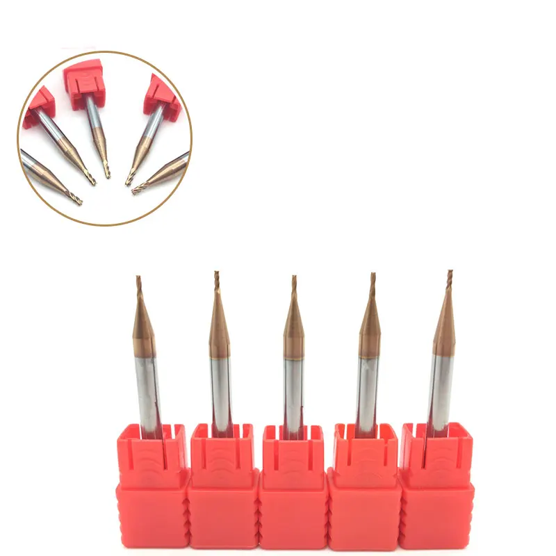 

10pcs Carbide Flat End Mill HRC60 4Flute 1mm 1.5mm 2mm 2.5mm 3mm 4mm 3F 2F Tungsten Spiral CNC Milling Cutter Router Bit Tool