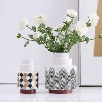 

Design of Modern Simple Fish Scale Pattern Ceramic Vases Plant Pot Succulent Pot Planters for Succulents Home Decorations