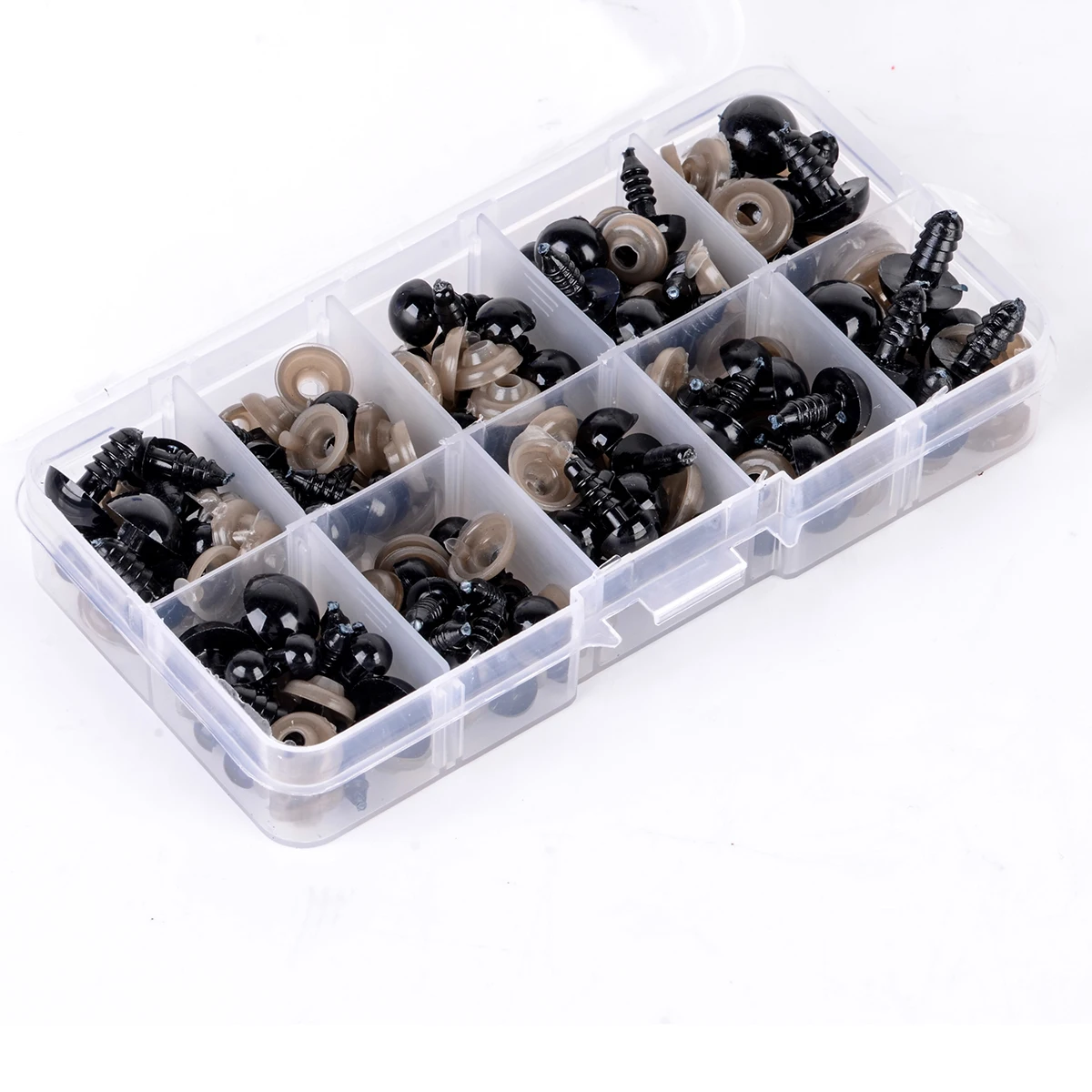 100pcs/Box Black Plastic Safety Eyes Practical Toy Accessories for Teddy Plush Doll Puppet DIY Crafts 6-12mm