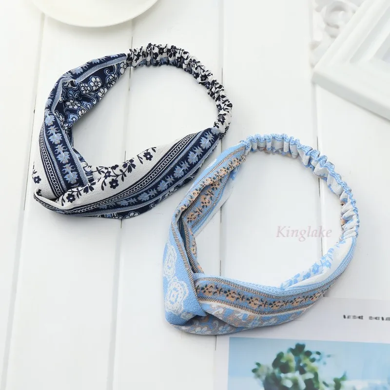 

Summer Bohemian Hair Band Print Headbands Headwear Bandanas HairBands Hair Accessory for Women Girls