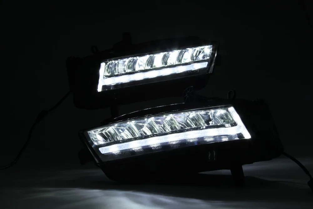 EOuns led DRL дневные ходовые огни противотуманные фары в сборе для Volkswagen VW golf 7 MK7