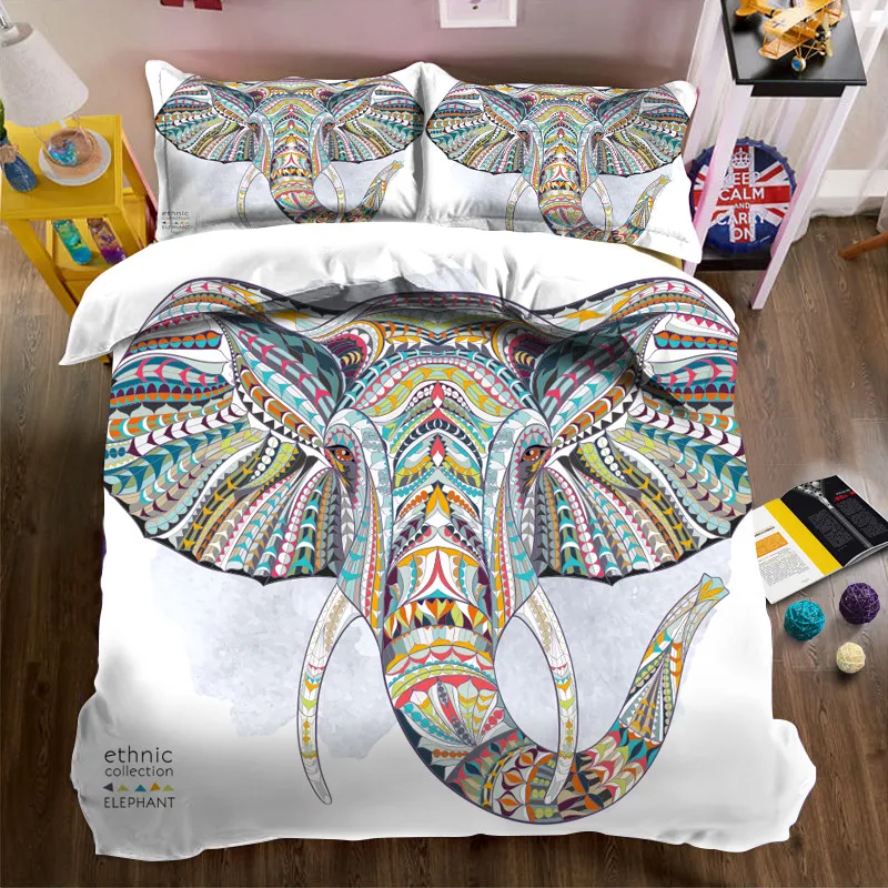 Elephant Luxury 3D Bedding set Double King Queen size Bedsheet set