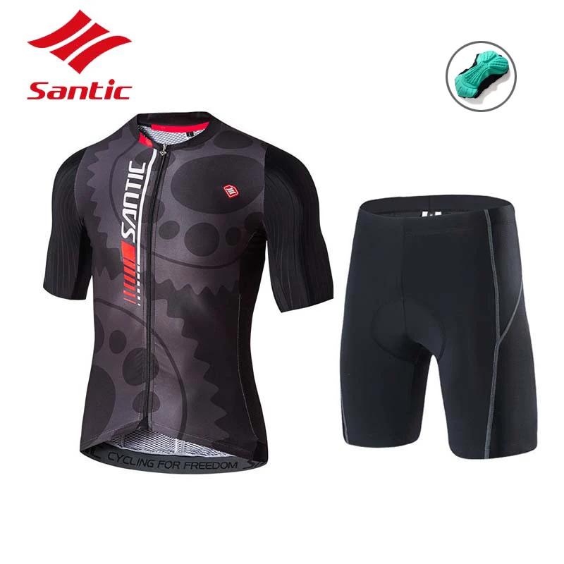 Santic Cycling Clothing Men Cycling Jersey Set with Pad Summer Breathable Bike Jersey Suit 2018