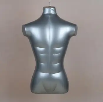 74CM medio torso sección más gruesa cuerpo inflable maniquíes cuerpo masculino modelo busto sin brazos, maniquís para ropa M00012