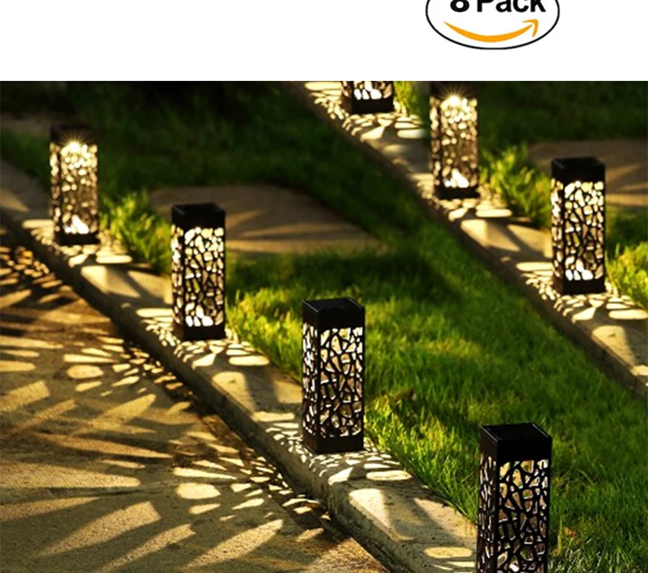 Caminho de Luz Solar do Gramado Lâmpada para Decoração de Jardim ao ar Sensor de Luz Lâmpada de Energia Solar à Prova Levou Lâmpada Livre Caminho Noite d' Água Rua 3 Lâmpadas solares