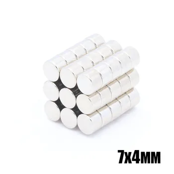 

100Pcs 7x4 mm Neodymium Magnet Permanent N35 NdFeB Super Strong Powerful Small Round Magnetic Magnets Disc 7mm x 4mm