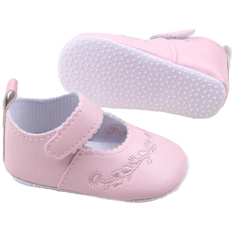 

New Kid Girl Pu Leather Princess Crib Shoes Newborn Comfy Outdoor Baby Shoes 0-1 Years