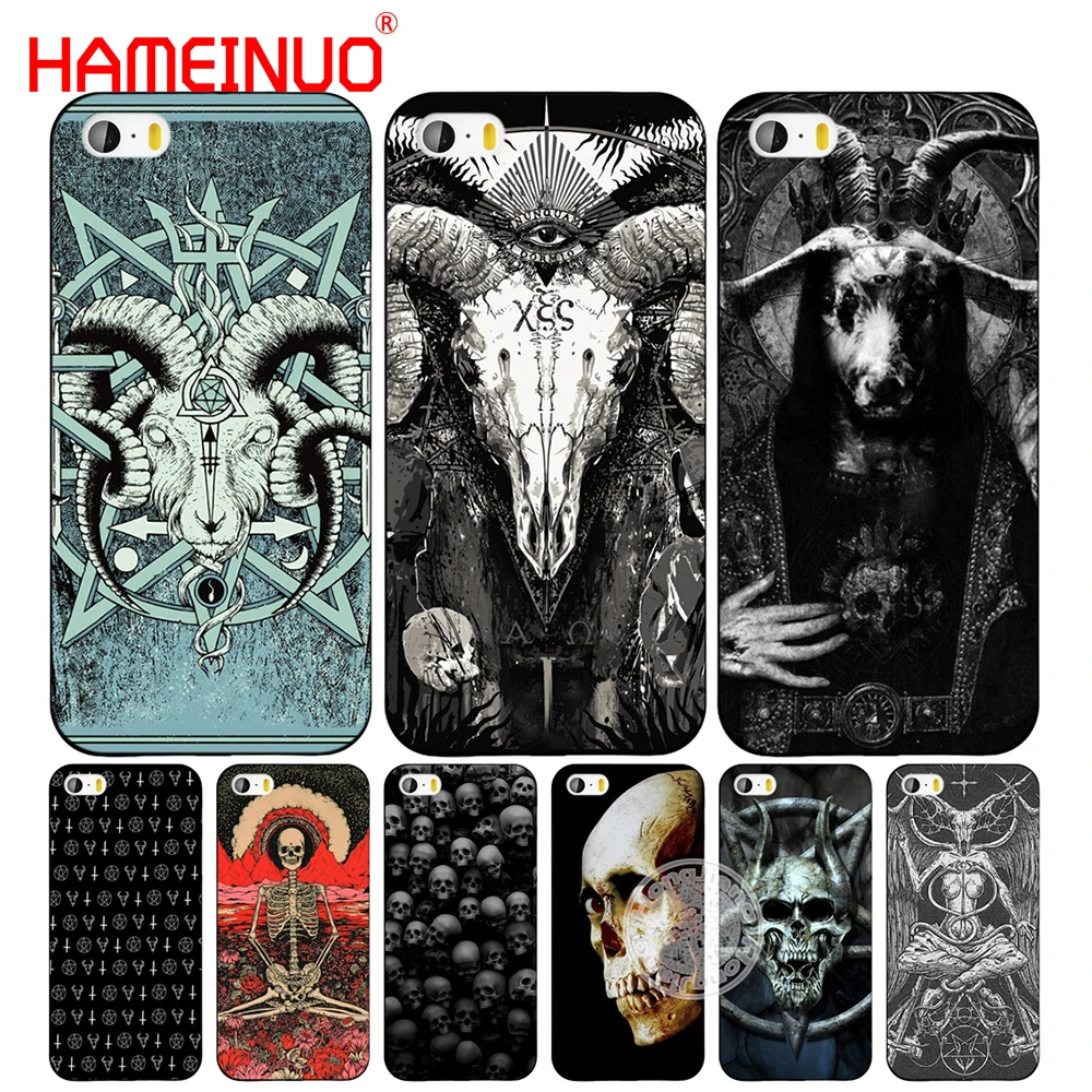 

HAMEINUO satanic scary skull cell phone Cover case for iphone 6 4 4s 5 5s SE 5c 6 6s 7 8 plus case for iphone 7 X